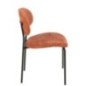 Silla de comedor de tela y metal naranja, 51 x 55 x 82 cm Silla de comedor de tela y metal naranja, 51 x 55 x 82 cm