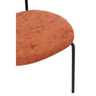 Cadeira de jantar em tecido e metal laranja 51x55x82 cm