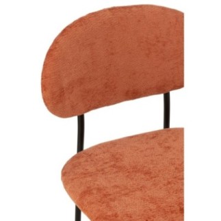 Cadeira de jantar em tecido e metal laranja 51x55x82 cm