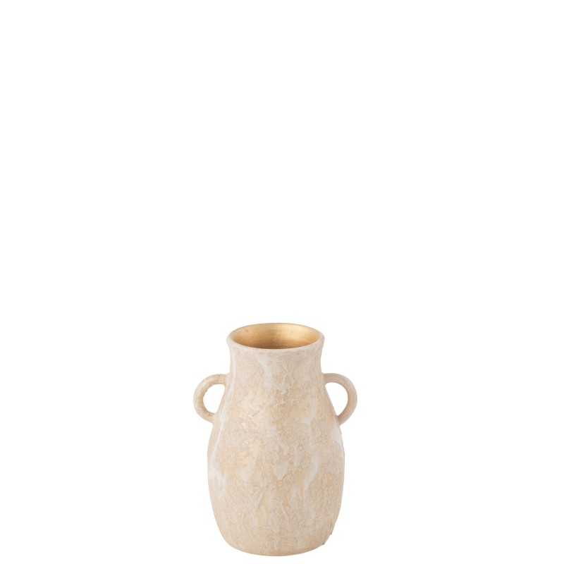 Vase amphore en terre cuite or 20x20x30 cm Vase amphore en terre cuite or 20x20x30 cm