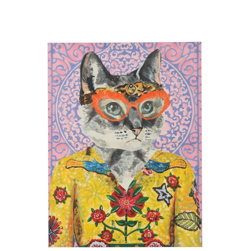 Decorazione da parete con gatto su tela, 75 x 100 x 3,8 cm Decorazione da parete con gatto su tela, 75 x 100 x 3,8 cm