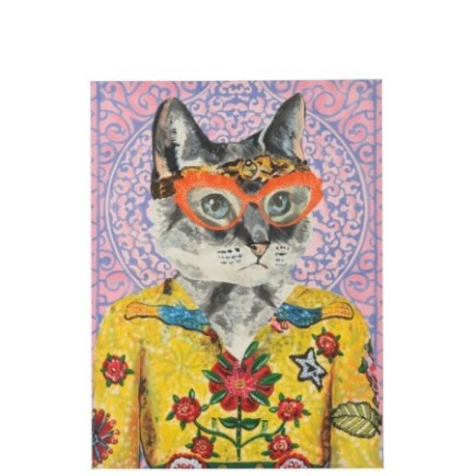 Décoration murale chat en toile 75x100x3,8cm