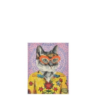 Décoration murale chat pop art en toile 40x50x3.8 cm