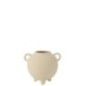 Vase pichet rond en grès beige 19x16x16,5cm Vase pichet rond en grès beige 19x16x16,5cm