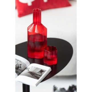 Jarra «Fiore» de cristal rojo, 11 x 27 x 11 cm