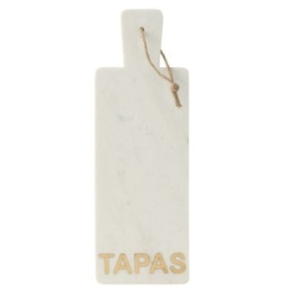 Bandeja rectangular para quesos de mármol blanco, 48 x 16,5 x 1,5 cm