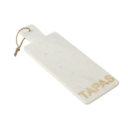 Bandeja rectangular para quesos de mármol blanco, 48 x 16,5 x 1,5 cm