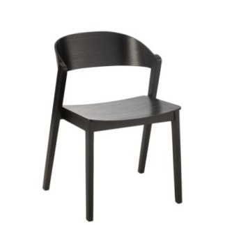 Sedia in rovere e compensato nero 56,7 x 51,8 x 75,7 cm