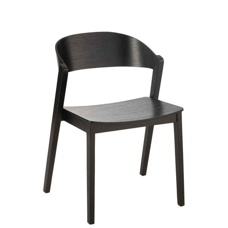 Chaise en chêne et contreplaqué noire 56,7x51,8x75,7 cm Chaise en chêne et contreplaqué noire 56,7x51,8x75,7 cm