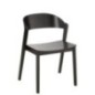 Chaise en chêne et contreplaqué noire 56,7x51,8x75,7 cm Chaise en chêne et contreplaqué noire 56,7x51,8x75,7 cm