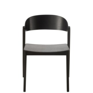 Chaise en chêne et contreplaqué noire 56,7x51,8x75,7 cm