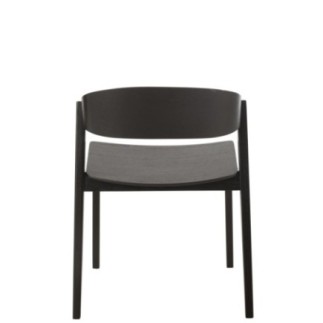 Chaise en chêne et contreplaqué noire 56,7x51,8x75,7 cm