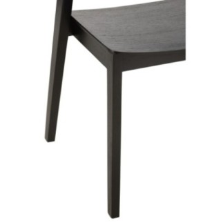 Chaise en chêne et contreplaqué noire 56,7x51,8x75,7 cm