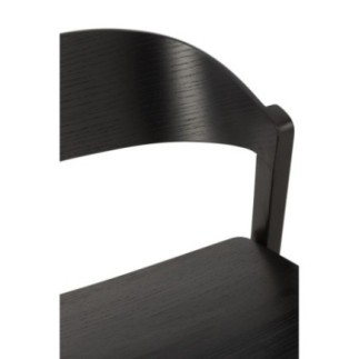 Chaise en chêne et contreplaqué noire 56,7x51,8x75,7 cm