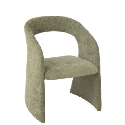 Poltrona em tecido verde 66 x 86 x 65 cm