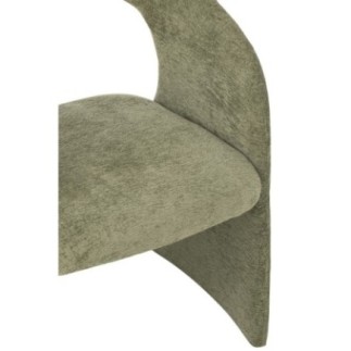 Sillón de tela verde, 66 x 86 x 65 cm