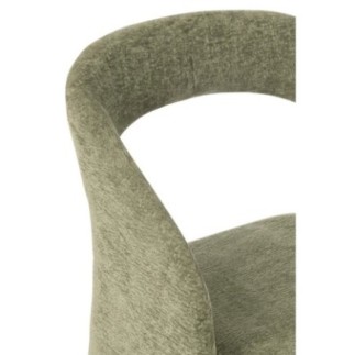 Sillón de tela verde, 66 x 86 x 65 cm