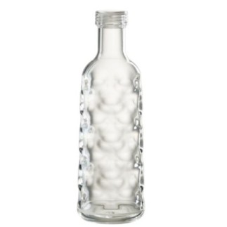 Garrafa de plástico transparente com efeito martelado, 9,8 x 9,8 x 29,7 cm