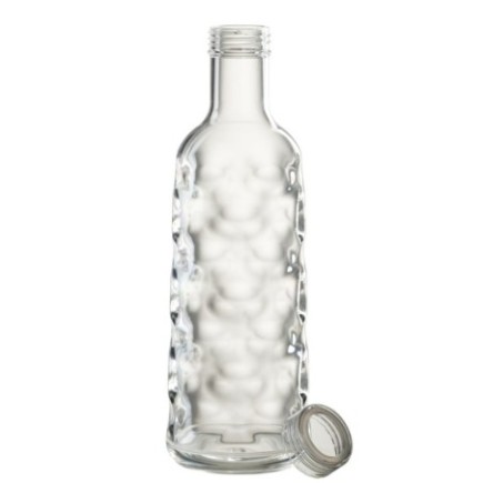 Garrafa de plástico transparente com efeito martelado, 9,8 x 9,8 x 29,7 cm