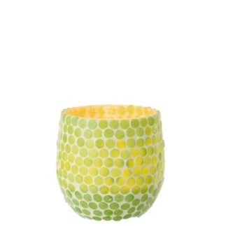 Bougeoir en verre vert 9,5x9x9,5 cm