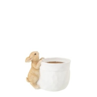 Vaso em pó de cal verde-limão e branco 23,5 x 15,5 x 18,5 cm