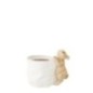 Cache-pot en poudre de chaux vert lime et blanc 23,5x15,5x18,5 cm Cache-pot en poudre de chaux vert lime et blanc 23,5x15,5x18,5 cm
