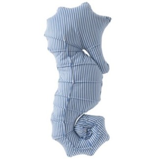Coussin en polyester bleu et blanc 58x27x5 cm