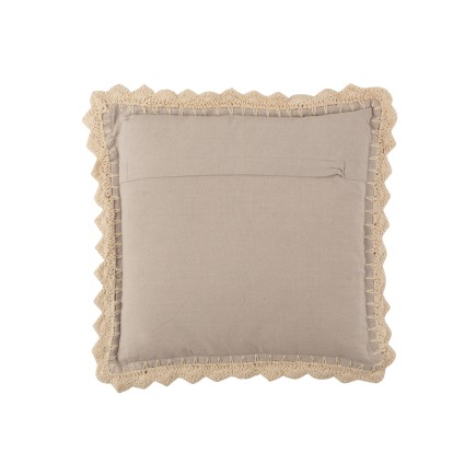 Coussin carré à bord en viscose grise 50x50cm