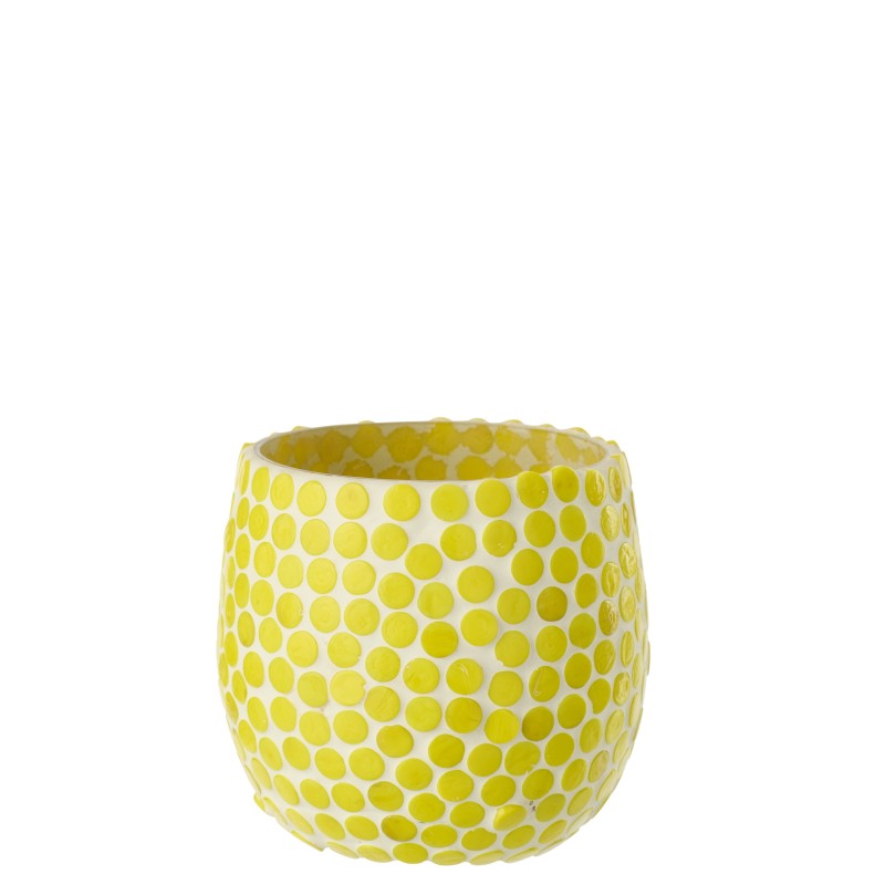 Portavelas de cristal amarillo, 9,5 x 9 x 9,5 cm Portavelas de cristal amarillo, 9,5 x 9 x 9,5 cm