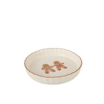 Molde para tartas de gres blanco y caramelo, 26 x 26 x 4,5 cm