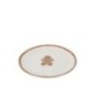 Assiette en dolomite blanche et caramel 27x2,5 cm