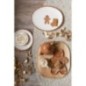 Assiette en dolomite blanche et caramel 27x2,5 cm