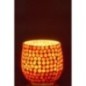 Portavelas de cristal naranja, 9,5 x 9 x 9,5 cm Portavelas de cristal naranja, 9,5 x 9 x 9,5 cm