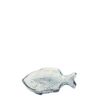 Plato de cristal azul, 20 x 16 x 3 cm