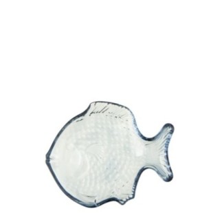 Plato de cristal azul, 20 x 16 x 3 cm