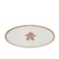 Assiette à cookies en dolomite blanc et caramel 38,5x31x3 cm Assiette à cookies en dolomite blanc et caramel 38,5x31x3 cm