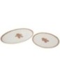 Assiette à cookies en dolomite blanc et caramel 38,5x31x3 cm Assiette à cookies en dolomite blanc et caramel 38,5x31x3 cm