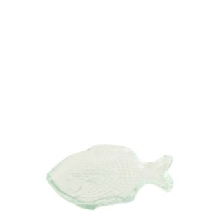 Piatto in vetro verde 20x16x3 cm