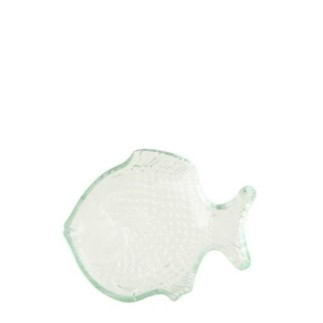 Assiette en verre vert 20x16x3 cm