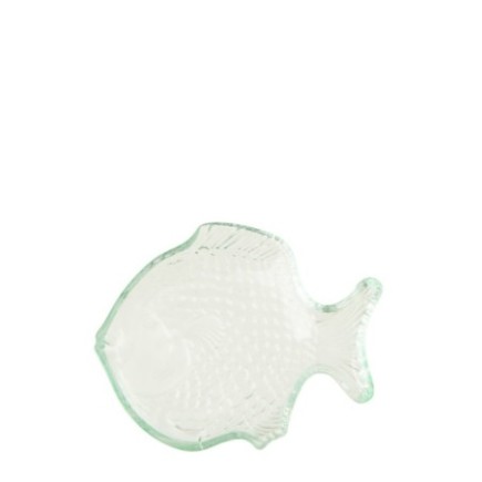 Prato de vidro verde 20 x 16 x 3 cm