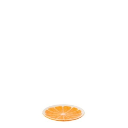 Prato em dolomita laranja e branco, 19 x 19 x 2 cm