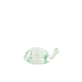 Bougeoir en verre vert 11x7,5x5 cm