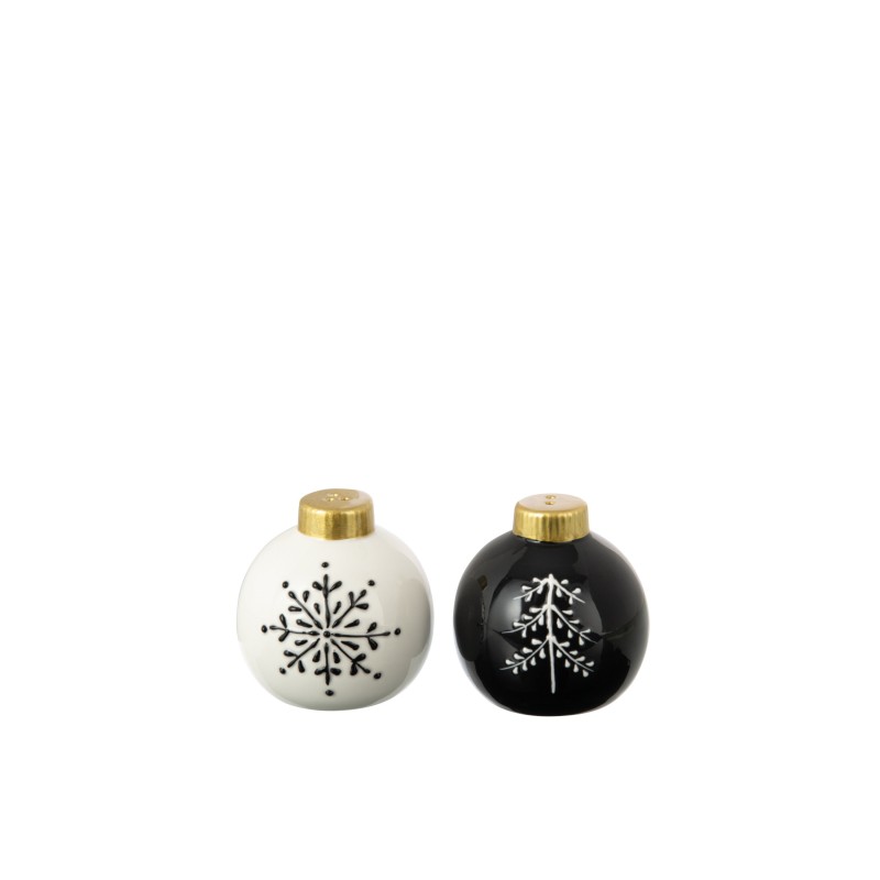 Bola de Natal em dolomita preta e branca, 8 x 8 x 8 cm