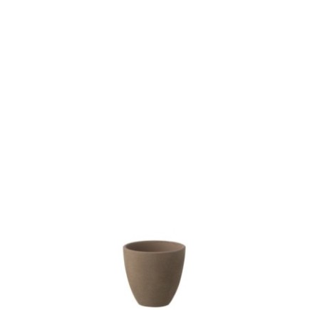 Vaso em cerâmica cinza-escuro, 14 x 13,5 cm