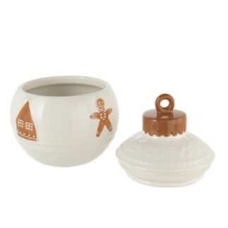Frasco em dolomita branca e caramelo, 18 x 16,5 x 16,5 cm