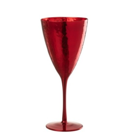 Verre à vin en verre rouge 9,8x7,5x23,4 cm