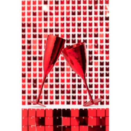 Copo de vinho em vidro vermelho 9,8 x 7,5 x 23,4 cm