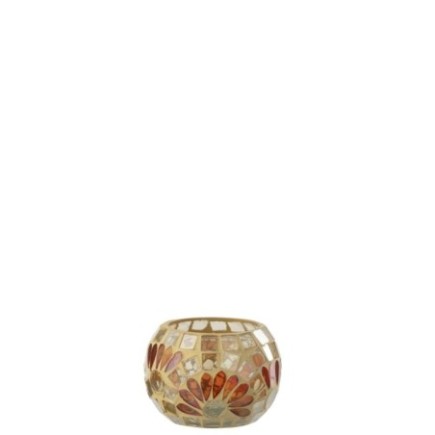 Portavelas de cristal blanco, 9 x 6,5 x 9 cm