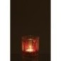 Photophore en verre rose et orange 8x7,3x7,3 cm Photophore en verre rose et orange 8x7,3x7,3 cm