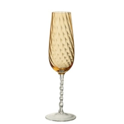 Flûte à champagne en verre caramel 5x25 cm